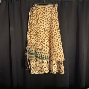 Paisley Yellow and Green Wrap Skirt